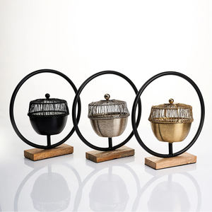 3 Color Luxury Hanging <b>Bakhoor</b> Burner Set Metal Arabic Mabkhara <b>Oud</b> Incense Burner with Wooden Base Gold <b>bakhoor</b> burner - Product Image 1