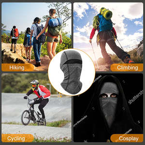 Masque de ski intégral rayé multicolore avec logo personnalisé du fabricant, balaclava de sport tendance pour hommes et femmes, 100% polyester, réglable - Product Image 4