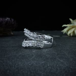 Wholesale 925 Sterling Silver Wedding <b>Ring</b> Full VVS Moissanite Diamond Wedding Enhancer Guard Engagement <b>Rings</b> <b>Set</b> <b>for</b> <b>Women</b> - Product Image 3