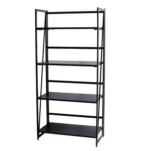 Estantería Plegable Vintage de 4 Niveles, Librería de Madera Industrial para Oficina en Casa, Organizador de Libros - Product Image 1