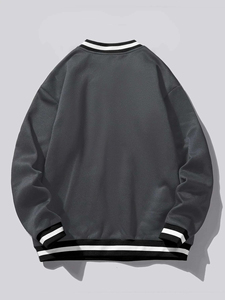 Sudadera de Hombre Oversize de Algodón/Poliéster con Cuello en V Bordado, Sudadera con Logotipo Personalizado, Sudadera de Moda Urbana con Cuello en V para Hombre - Product Image 2