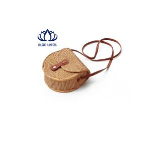 BOLSO DE RATÁN AZUL LOTUS MÁS VENDIDO, de Alta Calidad y Duradero |   Bolso de Mano de Mimbre Tejido a Mano Sostenible con Cierre de Cremallera para la Playa - Product Image 1