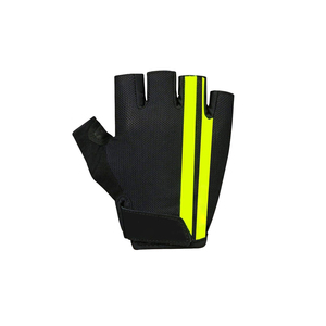 Gants de fitness demi-doigts noirs avec bande jaune fluo, paume en maille respirante, pour cyclisme, gym, entraînement, unisexe - Product Image 2