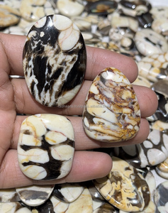 Wholesale Natural Peanut Wood Jasper Cabochon Loose Gemstone Mix Shape Jasper Cabs Ring Pendant Necklace Silver Jewelry Making - Product Image 5