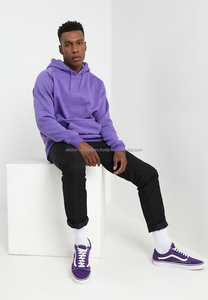 Sweat-shirts à capuche unisexe de couleur unie pour marque blanche, coupe classique, en coton tricoté, décontractés, pour hommes et femmes - Product Image 3