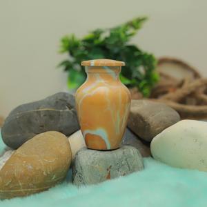 Marble Finish Mini Urns for Human <b>Ashes</b> European/American Style 200 Cubic Inch Capacity Handcrafted Color Burst Finish - Product Image 3