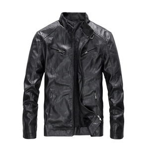 Fall Winter <b>Men's</b> Genuine Leather <b>Jacket</b>-Best Quality Breathable Eco-Friendly Anti-Bacterial Stand Front Logo Custom Color - Product Image 1