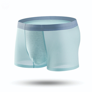 Calzoncillos bóxer sin costuras de cintura media para hombre, de spandex, transpirables, de punto, de secado rápido, con logo personalizado, lisos, para uso diario, al por mayor - Product Image 2