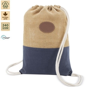 225 GSM Recycled Cotton <b>Drawstring</b> <b>Backpack</b> Gym Sports 32x45.5 cm Flat Custom Logo Wholesale OEM Private Label Model ANKJ060-R - Product Image 2