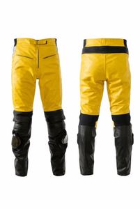 Pantalones de Cuero para Motocicleta Amarillos y Negros – Estilo Deportivo de Carreras - Product Image 1