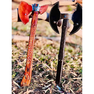 Burraq 34" Custom Handmade Stainless Steel Rosewood Handle DIY Industrial Tomahawk Bearded <b>Axe</b> Outdoor Father's Day Gift - Product Image 2