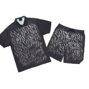 ชุดเสื้อยืดและกางเกงขาสั้นผู้ชายทรงสบายๆ สำหรับออกกำลังกาย ชุดลำลองสองชิ้น เหมาะสำหรับฟิตเนส ยิม ออกกำลังกาย ช่วงฤดูร้อน ไลฟ์สไตล์ - Product Image 4