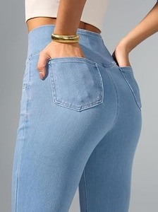Workwear Denim Carpenter Painters Mechanic Jeans Utility Pocket <b>Boot</b> Cut Knee Length Vintage Mid Waist - Product Image 6