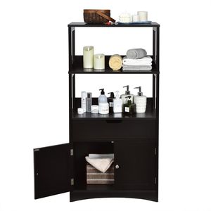 Mobiletto da Bagno con Cassetto e Ripiano Aperto, Design a 2 Ante - Product Image 3