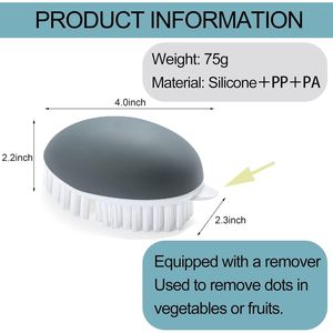 Set di 2 Spazzole per Patate Antiscivolo con Setole Rigide Flessibili e Punti per Rimuovere la Buccia, Utensili per Frutta e Verdura - Product Image 2