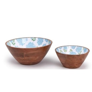 Bol à salade en bois d'acacia fait main et personnalisé, finition émaillée, pour servir des fruits, des pâtes ou des nouilles - Product Image 6