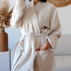 2026 New Casual Fashion Custom Size Top Quality Men <b>Waffle</b> <b>Bathrobe</b> <b>Waffle</b> <b>Bathrobe</b> for Sale - Product Image 4