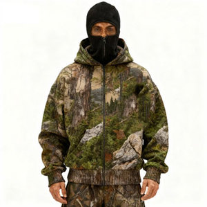 Sweat-shirt à capuche avec imprimé graphique pour hommes, masque facial complet à fermeture éclair, pull décontracté à manches longues, mode automne-hiver - Product Image 4