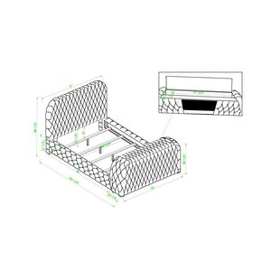 Letto Queen Size di Lusso con Testiera Profondamente Trapuntata, Design Innovativo, Rivestimento in Velluto Nero, Sollevatore TV Integrato - Product Image 5