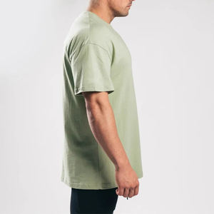 Camiseta de Hombre Tallas Grandes 100% Algodón con Estampado Puff Azul, Cuello Redondo, Tejido de Felpa Transpirable, Ecológica, Personalizable, Venta al por Mayor - Product Image 3