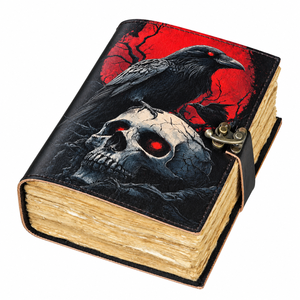 NEW ERA Vintage Handmade Thread Sewn A5 Hardcover Embossed Leather Diary Gift Sketchbook <b>Witchcraft</b> Supplies Notebook Black 100 - Product Image 1