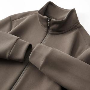 Wholesale High-Quality 450Gsm Heavy Weight Men's Stand Collar Custom Logo Zipper Men's <b>Fleece</b>-<b>Lined</b> Autumn Winter <b>Jacket</b> - Product Image 3