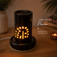 Diffuseur d'huiles essentielles électrique en céramique |   Diffuseur d'arômes artisanal pour huiles essentielles, parfum d'ambiance pour la maison, décoration de spa, cadeau haut de gamme