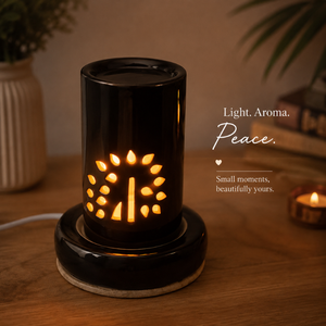 Ceramic <b>Electric</b> <b>Oil</b> <b>Diffuser</b> Burner | Handcrafted Aroma Lamp Warmer for Essential <b>Oils</b> Home Fragrance Spa Decor Premium Gift - Product Image 4