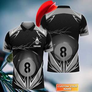 Cremallera de 1/4 personalizada al por mayor para camisetas de hombre, 100% poliéster, tela de lona sólida, estilo billar y snooker - Product Image 3