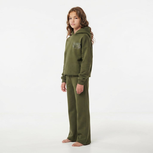 Conjunto de Sudadera Oversize con Pedrería y Pantalones Anchos para Niñas, Ropa Deportiva de Moda Urbana, Chándal con Logotipo Personalizado, Venta al por Mayor de Ropa - Product Image 2