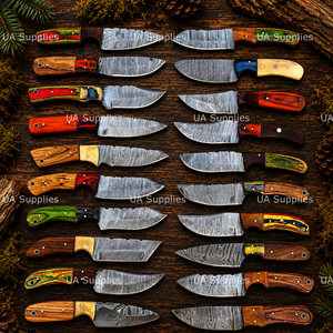 Cuchillo de Caza Artesanal de Acero de Damasco, Grado Industrial, Punta Caída, Mango de Madera, Hoja Fija, para Bushcraft, Camping y Supervivencia, Venta al por Mayor - Product Image 6