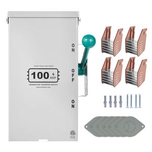 Interruttore di Trasferimento di Potenza a Doppio Commutatore per Impieghi Gravosi da 24000W, Interruttore Manuale per Generatore 100A, Conformità 120/240V, Tipo PC - Product Image 1