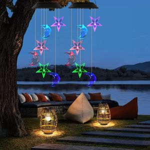 2 campanelli a vento solari con luci LED a forma di luna e stella, che cambiano colore, impermeabili, per patio/giardino/cortile - Product Image 5
