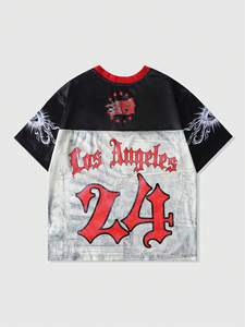 Camiseta de Fútbol Americano con Estampado por Sublimación de Alta Calidad, Logotipo Personalizado, Estampado Completo, Camiseta de Malla, Estilo Gótico Urbano, Talla Grande - Product Image 2
