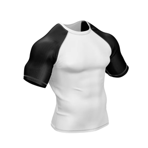 Vente en gros de maillots de compression MMA pour hommes, manches courtes, logo personnalisé, sublimation, maillot d'entraînement BJJ, maillot de combat - Product Image 5