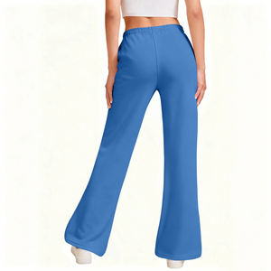 Wholesale Fashion Design Casual Straight Leg Flared <b>Pants</b> <b>Women</b> Sweatpants Custom Cotton <b>Fleece</b> Flat Flared <b>Pants</b> for <b>Women</b> - Product Image 5