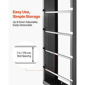 Porte-bobine mural à 4 tiges Capacité de 150 lb avec tiges réglables Gestion des câbles et porte-bobine d'accessoires - Product Image 3