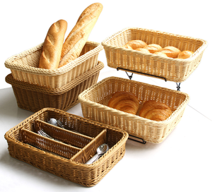 Bandeja de ratán personalizada para el hogar, para té, pasteles, repostería y alimentos, cesta de mimbre de bambú tejida a mano para almacenamiento en la cocina. - Product Image 5