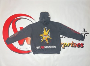 เสื้อฮู้ดดี้ปักลายแบบกำหนดเอง หนักแน่น ทนทาน ผ้าฝ้าย 100% ประดับด้วยคริสตัล ซิปแบบ Tech Fleece สองชั้น สำหรับผู้ชาย - Product Image 6