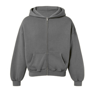 Men Zipper-Up Hoodie Sweatshirt Long Sleeve <b>Design</b> Breathable Fleece Fabric Oversized Fit Custom Logo Printing 100% Cotton - Product Image 6