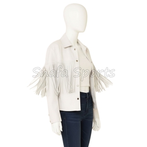 แจ็คเก็ตหนังผู้หญิงคุณภาพสูง เสื้อคลุมแฟชั่นสไตล์ลำลอง รุ่นกระดุม สำหรับแจ็คเก็ตหนังคาวเกิร์ล - Product Image 3