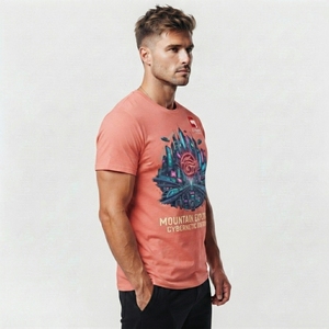 Camiseta con Estampado Gráfico para Hombre, Camiseta de Algodón Suave con Diseño Original, Construcción Ligera, Estilo Relajado, Estampado Personalizado - Product Image 2