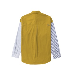 เสื้อเชิ้ตผู้ชายสไตล์ลำลองลายปะติดปะต่อ แขนยาว ติดกระดุม - Product Image 4