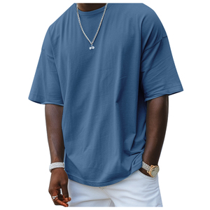 T-shirt graphique en coton surdimensionné personnalisé avec logo pour homme, respirant, col rond, qualité supérieure, OEM, streetwear, tenue décontractée - Product Image 5