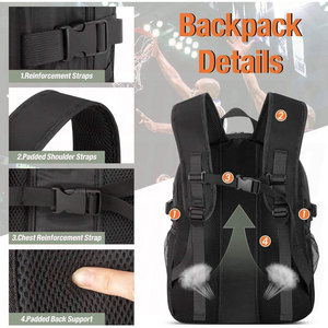 Customized Large Sports Backpack with Ball <b>Holder</b> and <b>Shoe</b> Compartment Waterproof Polyester Sports Equipment Bag Heavy Duty - Product Image 5