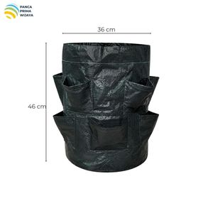 High Quality 8 Pocket <b>Strawberry</b> Planter Bag 36x46cm HDPE Woven Fabric Vertical Garden Growing <b>Pot</b> Green - Product Image 6