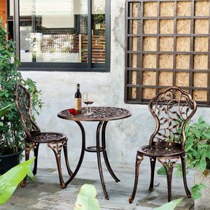 Set Bistrot da Esterno in Alluminio Pressofuso per Tutte le Stagioni, 3 Pezzi, per Patio, Giardino, Balcone - Cappotti da Donna - Product Image 4