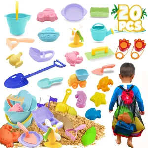 Seau de sable Portable d'été sans Bpa pour bébé, jouets de plage personnalisés de qualité avec seau et jeu de pelles, seau extérieur