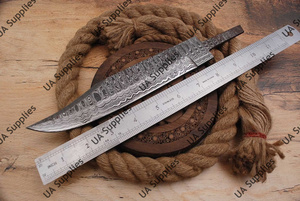 Lame vierge en acier Damas forgée pour la fabrication de couteaux Bowie de camping, OEM/ODM/OBM, DIY, Full Tang, artisanale, vente en gros, dropshipping 2026 - Product Image 5