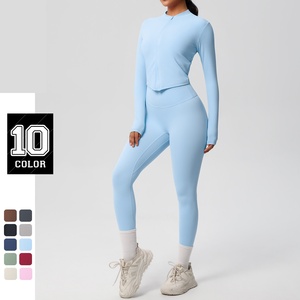 High-quality <b>Women</b> Tracksuit Custom Long-Sleeved Zip-Up <b>Jacket</b> Legging Sets for Yoga Running Gym Tracksuits for <b>Women</b> - Product Image 2